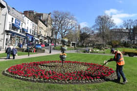 A new study has revealed Harrogate is one of the top 10 cleanest areas in the UK – and it’s mainly because of the town's floral strength and its park. Pictured are the flower beds on Montpellier Hill. (Picture Gerard Binks)