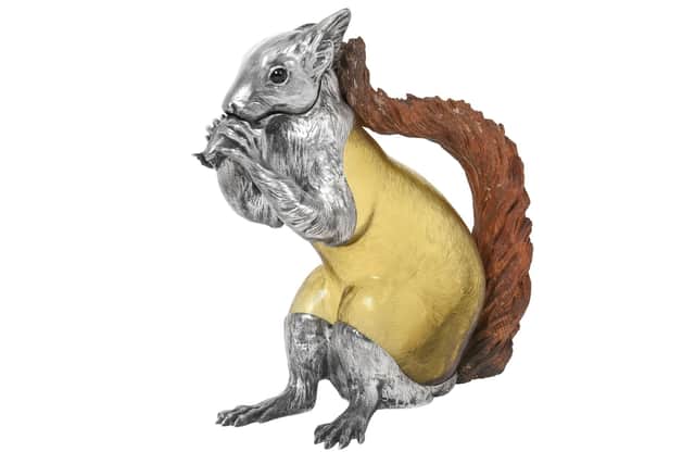 Victorian Silver-Mounted Green or Amber Glass Claret-Jug in the Form of a Squirrel by Alexander Crichton – estimate: £5,000-8,000