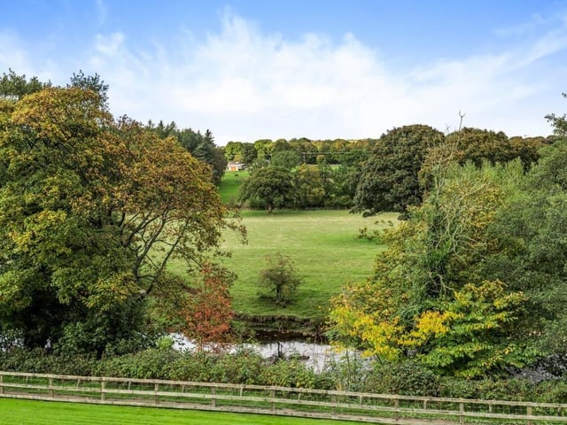 Countryside stretches behind the River Nidd