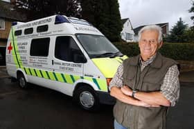 Flashback to 20 years ago - Harrogate man with one of the ambulances he uses for mercy missions with urgent humanitarian supplies. (Picture Simon Hulme)