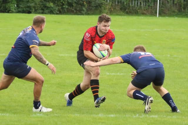 Harrogate Pythons RUFC try-scorer Sam Rowntree in action during Saturday's defeat at West Leeds. Picture: Submitted