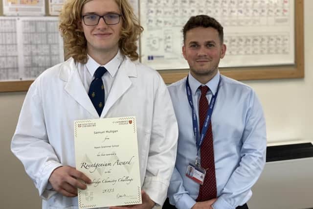 Ripon Grammar student Samuel Mulligan was named in the top 1% out of more than 10,000 entrants.