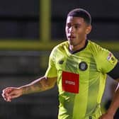 Josh Coley netted a late consolation goal as Harrogate Town were knocked out of the FA Cup at the competition's second-round stage by fellow League Two strugglers Hartlepool United. Picture: Matt Kirkham