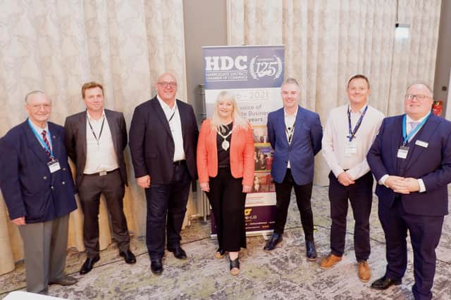 Guest speakers at Harrogate District Chamber of Commerce's Transport Meeting at Cedar Court Hotel - Brian L Dunsby, Henri Rohard, Vincent Hodder, Sue Kramer, President, David Flesher, Tony Baxter and Martin Mann, Acting CEO. (Picture contributed)