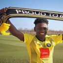 Kazeem Olaigbe has joined Harrogate Town on loan from Southampton. Picture: Harrogate Town AFC