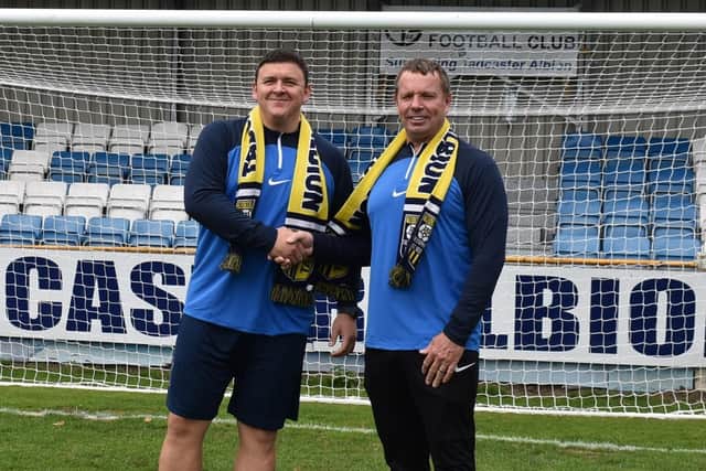 Craig Ogilvie, left, and Neil Sibson took over at Tadcaster Albion in late September, but are still waiting for their first victory. Picture: Submitted