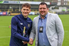 Toby Sims was named Harrogate Town's man of the match following another all-action display against Rochdale on Bank Holiday Monday. Pictures: Matt Kirkham