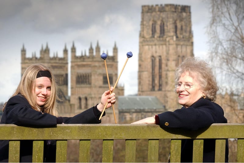 Xylophonist Sarah Burn was set to be one of the soloists in the Mayor of Durham's Appeal concert celebrating St George's Day in 2005. She is pictured with the Mayor Coun Mary Hawgood.