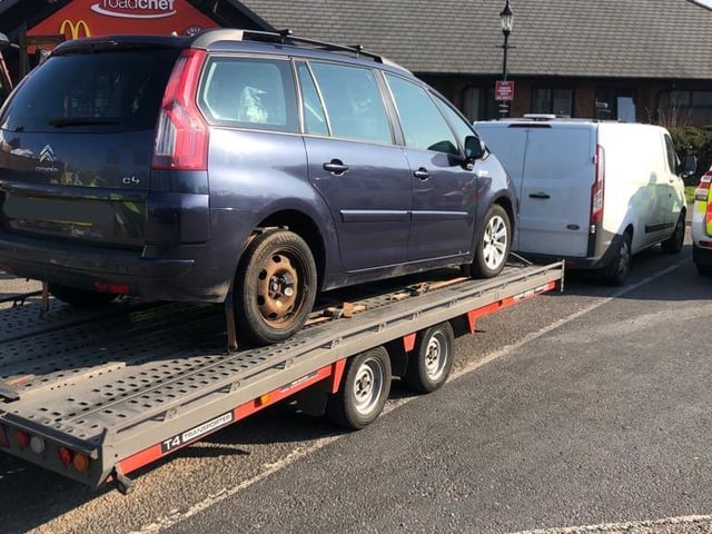 With this trailer, the draw bar was at risk of detachment, and it was being driven with a faulty tyre.