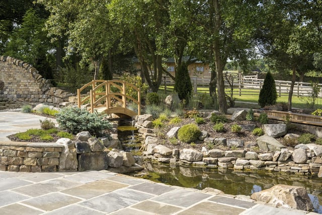 This water feature adds interest to the extensive gardens.
