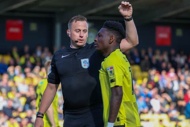 Referee Scott Jackson took charge of Harrogate Town's Good Friday clash with AFC Wimbledon.