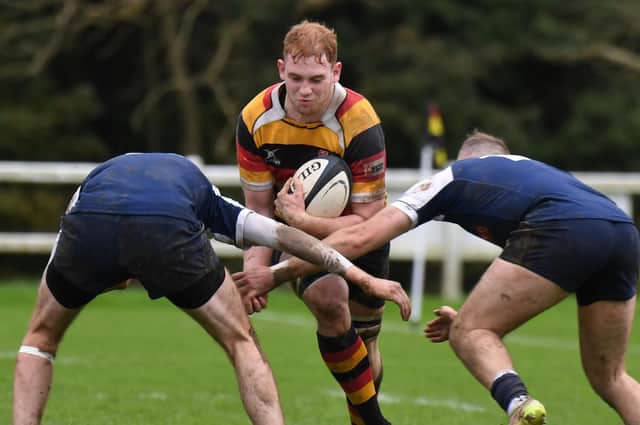 Will Pritchard was a try-scorer for Harrogate RUFC during their victory at Cleckheaton on Saturday. Picture: Gerard Binks