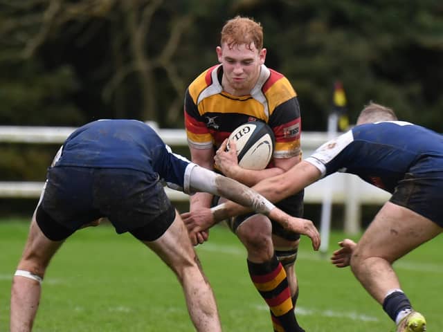 Will Pritchard was a try-scorer for Harrogate RUFC during their victory at Cleckheaton on Saturday. Picture: Gerard Binks