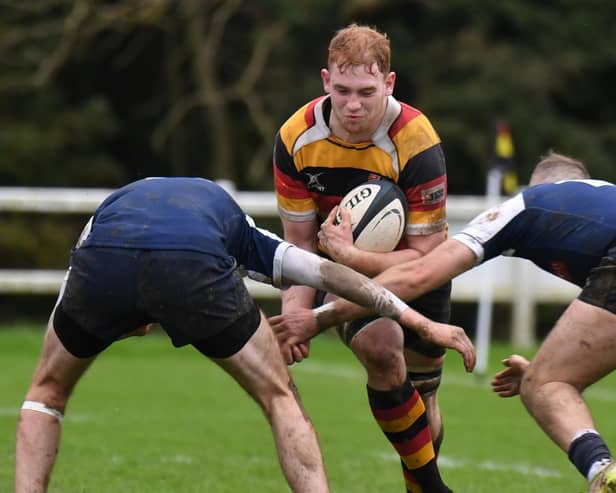 Will Pritchard was a try-scorer for Harrogate RUFC during their victory at Cleckheaton on Saturday. Picture: Gerard Binks