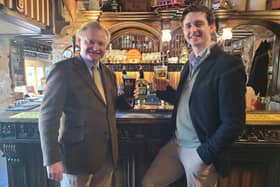 New appointment - Theakston Brewery's new Channel Development Manager William Theakston, right, is the eldest son of the company’s Chairman, Simon Theakston, left (Pictured contributed)