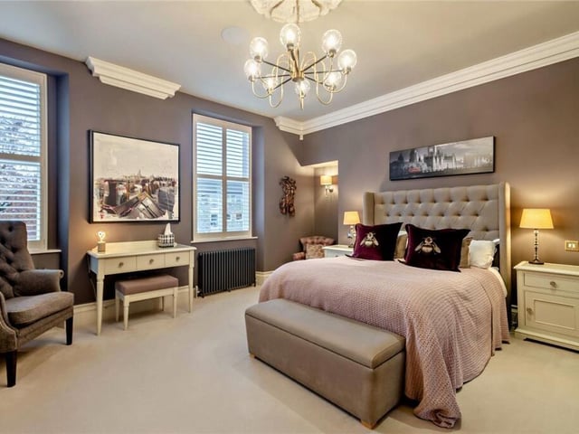 A spacious double bedroom.