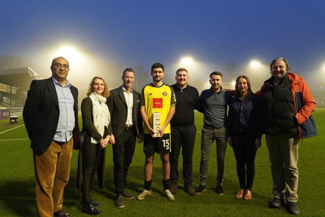 Anthony O'Connor was named man of the match for his display during Saturday's home win over Colchester United by match sponsor PIB Insurance Brokers. Picture: Harrogate Town AFC