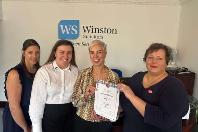 Kate Shaw (legal assistant), Emily Spencer (solicitor), Monika Volsing (solicitor & head of private client) and Sarah Jane Meyers (Christian Aid Church Engagement & Fundraising Officer – Yorkshire).