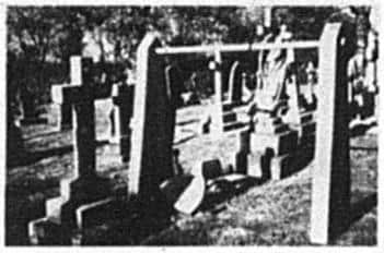 Harlow Hill’s All Saints Church graveyard 1997.