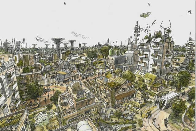 How Harrogate will look in the next century - Pupils at Highfield Prep school's Speech Day were shown James McKay’s futuristic drawings of Harrogate in 2100. (Picture contributed)
