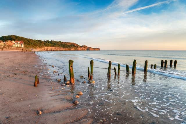 Early morning light at Sandsend Beach near Whitby on the North Yorkshire coast