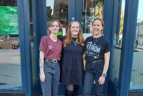 Looking forward to the ‘Keep It Local’ Christmas Market - Harrogate North Bar's general manager Abigail Reekie, centre, with staff members Eithne Keogh and Lucy Graham are gearing up for the one-day festive event. (Picture Graham Chalmers)