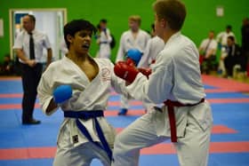 Pictured: Samarth Dasarathi in action during training.