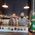 Instant hit - Matthew and Tom behind the bar at Husk Beer Emporium in its new location in Harrogate town centre. (Picture Graham Chalmers)