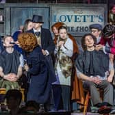 Ripon Grammar School receive words of encouragement as they gear up to perform the gruesome Sweeney Todd. Image by Helen Tabor Photography