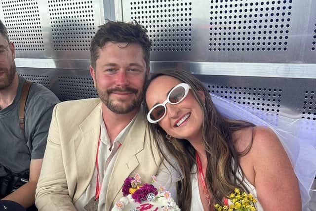 Married at Glastonbury Festival - Harrogate couple Charlie Lowe and Charles Shires. (Picture Charlie Lowe/HG1 Bakes)