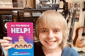 Harrogate and Knaresborough author, DJ, music producer and film maker Rory Hoy with his new book All You Need Is Help! How The Beatles Helped Other Artists (published by New Haven Publishing)