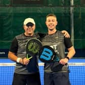 Inspirational Harrogate man Andrew Simister with his son Max  at the Inclusive Padel Tennis Tour tournament in Milan. (Picture contributed)