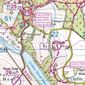 An extract from the map