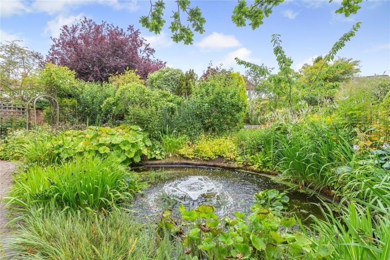 A water feature within the lovely gardens.