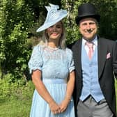Veronica Manolache and her partner Steve Jones at the King's Royal Garden Party at Buckingham Palace