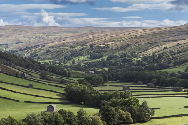 A scenic shot of Swaledale. North Yorkshire is home to two National Parks covering the Yorkshire Dales and the North York Moors, which attract visitors from across the world.