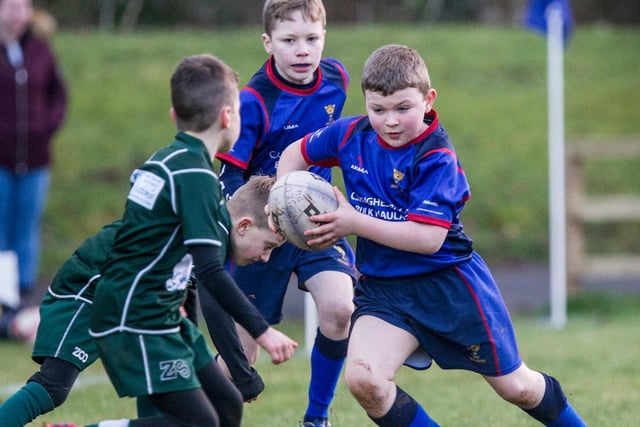 Harry Nicol playing for Jed Jaguars versus Hawick