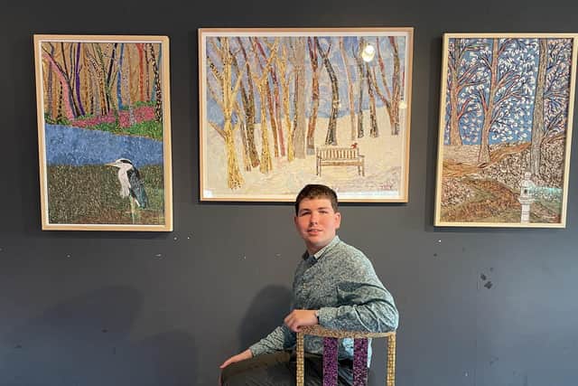 Pateley Bridge's James Owen Thomas, whose stunning environmental art earned him an appointment as a One Step Greener Ambassador at COP26, is to open a new eco-friendly art gallery at Mackenzies Farm Shop in Blubberhouses. (Picture contributed)
