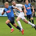Lewis Stephens netted an early goal to give Tadcaster Albion the lead in Saturday's FA Vase clash with Blyth Town, but the Brewers went on to lose that game 2-1 at Ings Lane. Picture: Craig Dinsdale