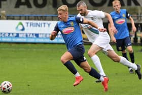 Lewis Stephens netted an early goal to give Tadcaster Albion the lead in Saturday's FA Vase clash with Blyth Town, but the Brewers went on to lose that game 2-1 at Ings Lane. Picture: Craig Dinsdale