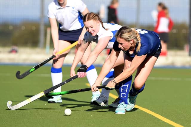 'Gate forward Holly Oldham looks to force the ball towards the Leeds goal.