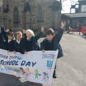 Pupils at Highfield school in Harrogate welcoming the arrival of Walk to School Day on Friday, March 24.