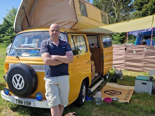 Coming to Newby Hall as part of Tractor Fest - Automotive technician Gary Grant with his 1977 VW T2 bay window Viking conversion Marinogelb yellow camper van. (Picture contributed)