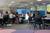 Principal Danny Wild addressing guests at the launch of Harrogate College Employers' Network in 2021.