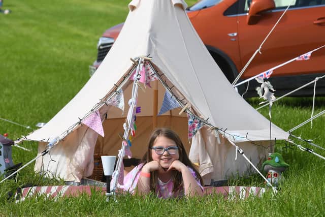 Flashback to Glampfest 2022 at Knaresborough with eight-year-old Millie Bottomley pictured in her minature bell tent. (Picture Gerard Binks)