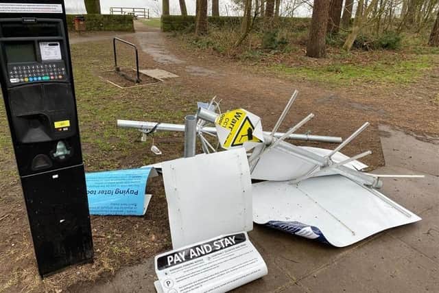 The police have launched an appeal for information and witnesses after car parks at Swinsty, Blubberhouses and Stack Point in the Harrogate district have been targeted by vandals