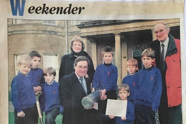 Flashback to 1997 - How the Harrogate Advertiser reported on the 25th anniversary time capsule ceremony with Simon Mackaness, owner of Rudding Park and Follifoot school pupils.