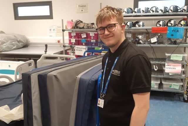 National award winner - Lewis Grayston, an intern working in the Sterile Services Department at Harrogate Hospital.