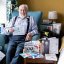 A sea of cards for his 100th birthday - Group Captain Stanley Clarke, who lives in Harcourt Gardens care home in Harrogate, first joined the Royal Air Force in 1940. (Picture contributed)