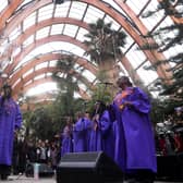 As a taster for the 26th MOBO Awards, Sheffield Gospel Choir played at the Winter Gardens in Sheffield. (Picture Simon Hulme)